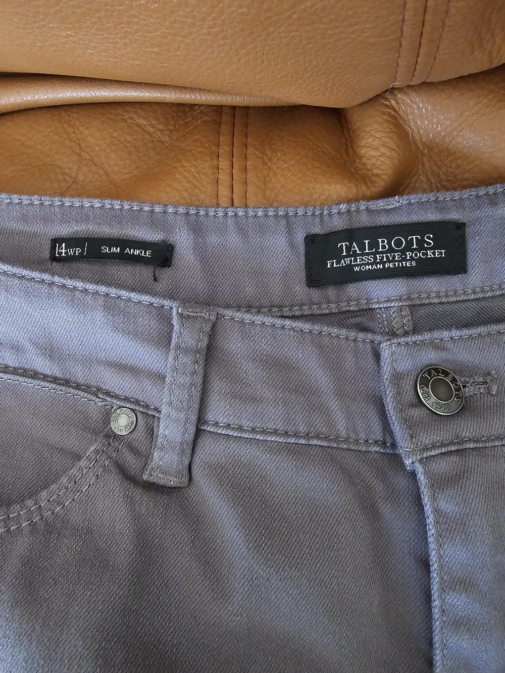 Talbots Slim Ankle Jeans in Light Gray